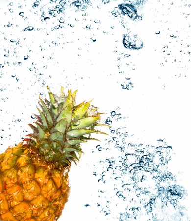 Beautiful splashes a clean water and fruit の写真素材