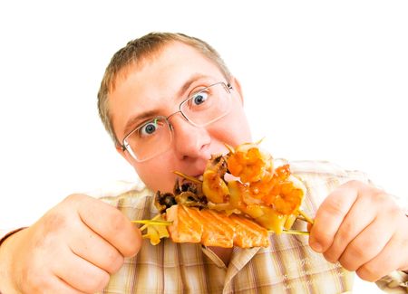 Man Eating an Asian - Japanese Food . 
の写真素材