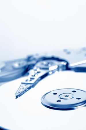Close up view of the hard drive 