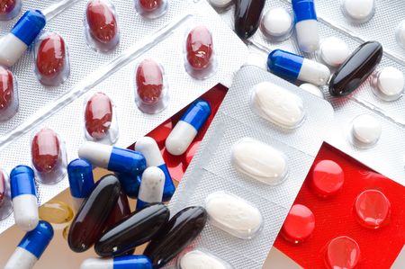 macro of medical pills 