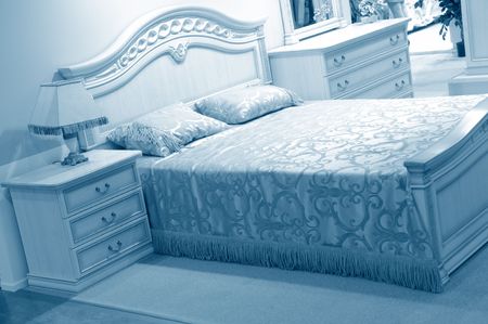 Modern vibrant bedroom interior design の写真素材