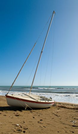 Boat on an ocean coastの写真素材