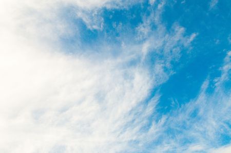 blue sky and beautiful white cloudsの写真素材