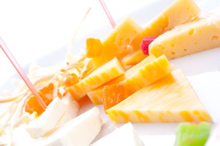 Allsorts from different grades of cheeseの写真素材