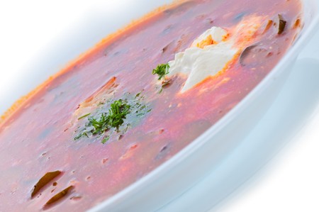 Traditional borscht plate - famous Ukrainian cuisineの写真素材