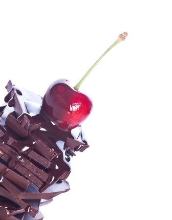 chocolate and fruit/ on isolatedの写真素材