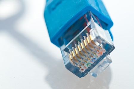 network cable on white backgroundの写真素材