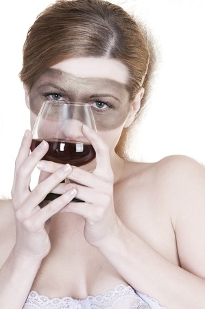 woman in  mask with glassの写真素材