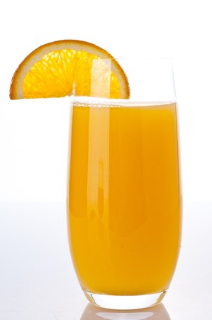 Orange fresh juice on glassの写真素材