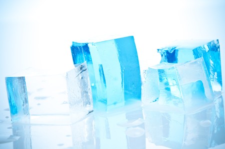 Ice blue  cubesの写真素材