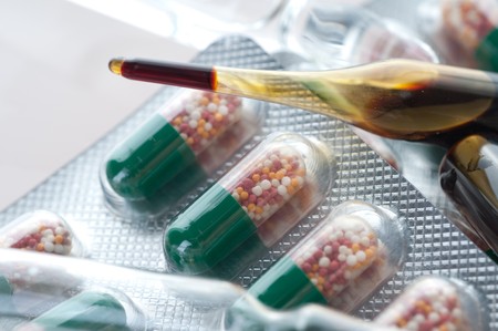 medical pills and Ampoulesの写真素材