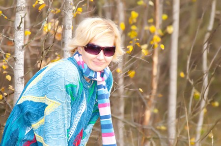 woman on winter and snowの写真素材