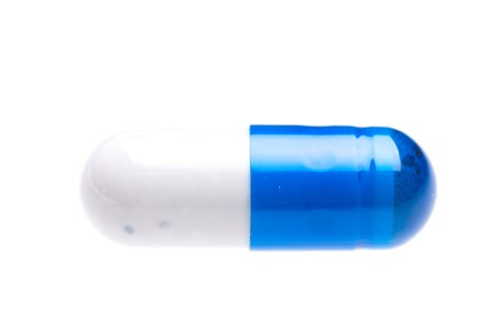 medical capsules isolated on white backgroundの写真素材