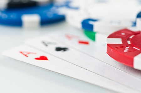 stack of poker color chipsの写真素材