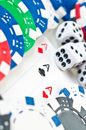 stack of poker color chipsの写真素材