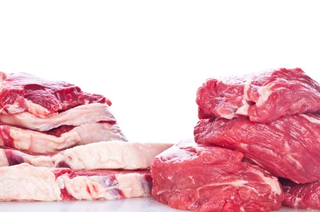 fresh meat on sliceの写真素材