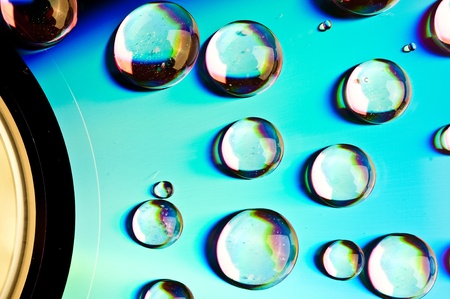 watter drops on  dvd media