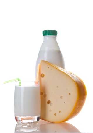 Dairy products. Isolation on the whiteの写真素材