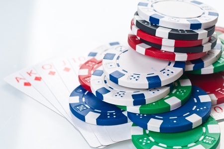 stack of poker color chips