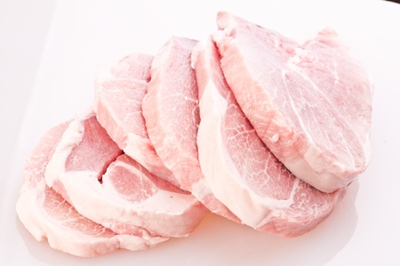 fresh meat on sliceの写真素材