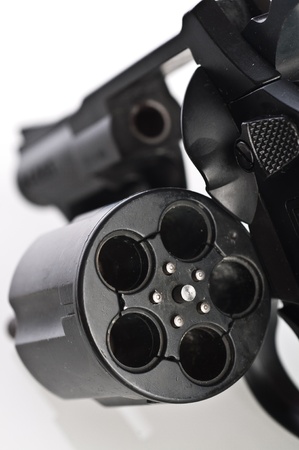 Revolver on a white backgroundの写真素材
