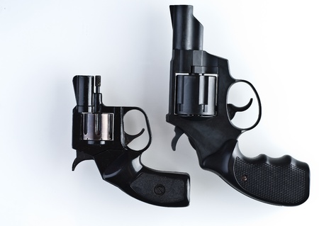 Revolver on a white backgroundの写真素材