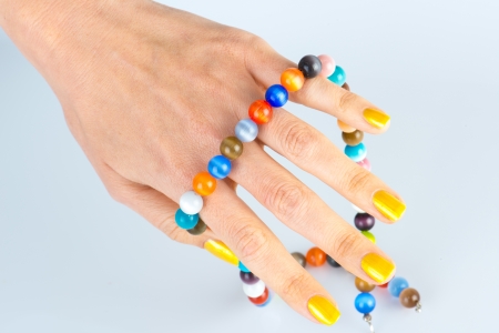 Womens hands with manicure の写真素材