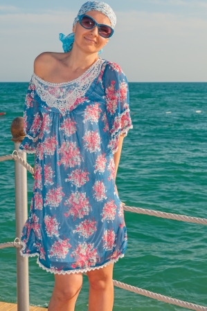 Young woman in summer dressの写真素材