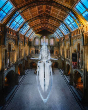 Chicago USA city center skyscrapers and architecture, America travel downtown, drawing in oil wall art print for canvas or paper poster, tourism production design real painting modern artistic artworkの写真素材