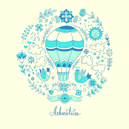 Adventure. vector backgroundのイラスト素材