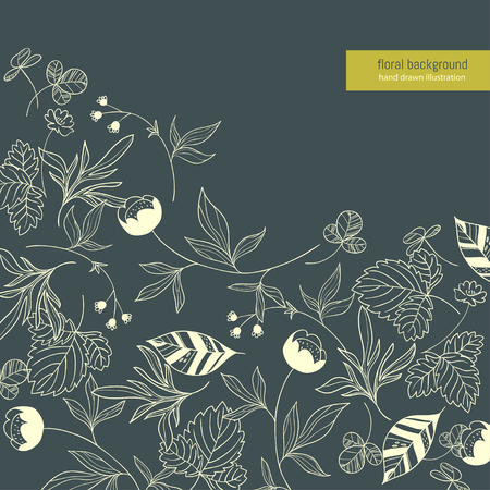 Summer forest. background with forest herbsのイラスト素材