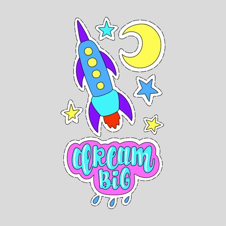Illustration of Dream big. Vector lettering. Design for cards, clothes and otherのイラスト素材