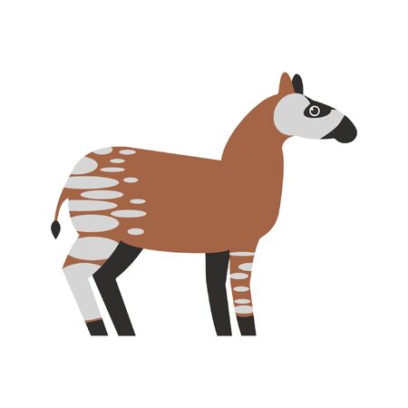 Okapi animal vector flat illustrationのイラスト素材