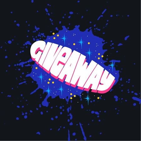 Vector illustration Giveaway. Social media theme. Hand drawn lettering.のイラスト素材