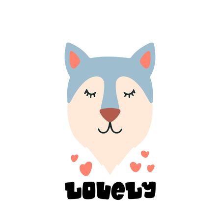 Flat style illustration with wolf.
Cartoon vector animalのイラスト素材