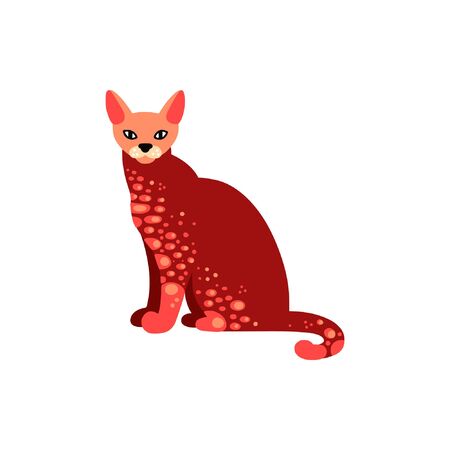 Vector illustration of cat in a flat style isolated on backgroundのイラスト素材