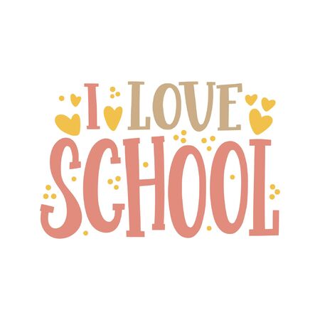 Hand drawn lettering of Back to school isolated on background. The phrase of school. Vector illustration.のイラスト素材