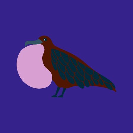 Vector illustration of Frigatebird in a flat style. Atlantic seabird. Cartoon styleのイラスト素材