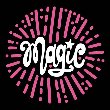 Handwritten style font Magic , text card, poster, t-shirt lettering printのイラスト素材