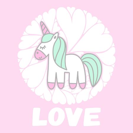 Cute cartoon unicorn with phrase in vectorのイラスト素材