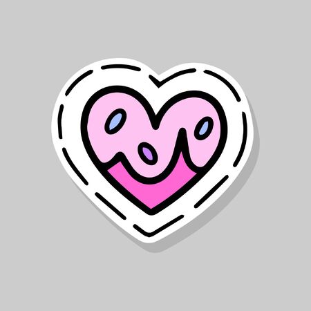 Heart isolated vector illustration. Design for embroidery, sticker or pinのイラスト素材