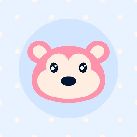 Flat and cartoon style illustration with monkeyのイラスト素材