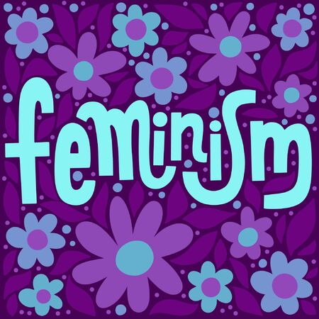 Handwritten style font, text colors card, poster, t-shirt lettering print. Women power and feminism themeのイラスト素材