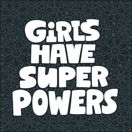 Handwritten style font, text colors card, poster, t-shirt lettering print. Women power and feminism themeのイラスト素材