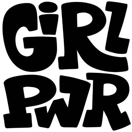 Handwritten style font, text colors card, poster, t-shirt lettering print. Women power and feminism themeのイラスト素材