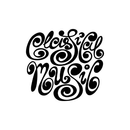 Handwritten style font Music, text card, poster, t-shirt lettering printのイラスト素材