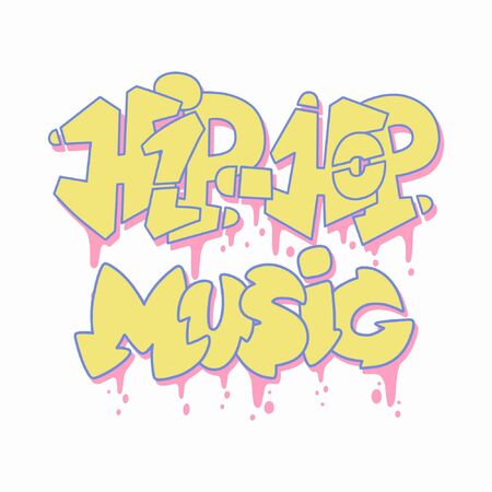 Handwritten style font Music, text card, poster, t-shirt lettering printのイラスト素材