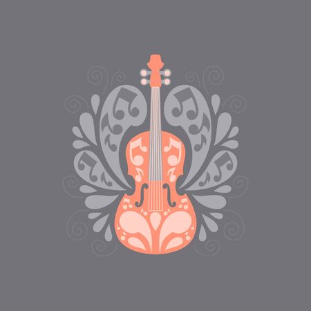 Handdrawn illustration on music  and musical instruments. Poster or t-shirt design.のイラスト素材