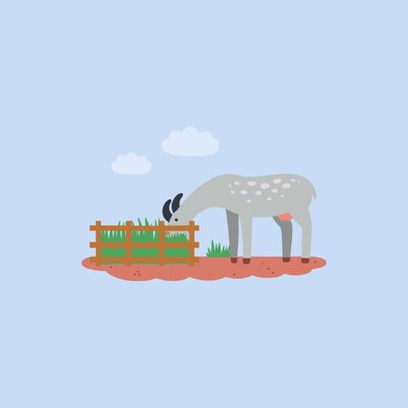 illustration of a goat that eats grass.
Colorful flat vector drawing.
のイラスト素材