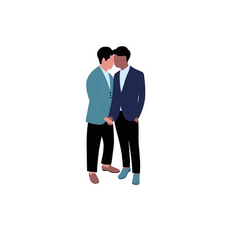 Gay wedding illustration. Vector illustration in flat styleのイラスト素材